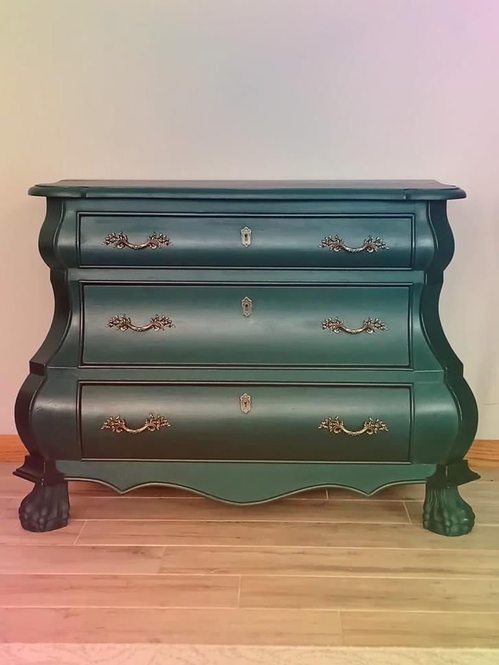 Prachtige groen buikkastje, Huis en Inrichting, Kasten | Ladekasten, Ophalen