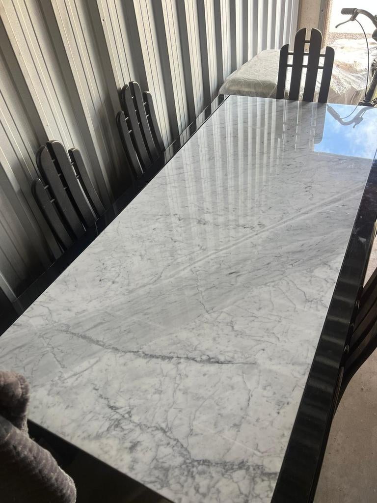 Complete of aparte marmeren eetkamer, Huis en Inrichting, Complete eetkamers