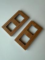 2x Niko 2-voudige bamboo afdekplaten, Doe-het-zelf en Bouw, Elektriciteit en Kabels, Ophalen of Verzenden, Nieuw, Stopcontact