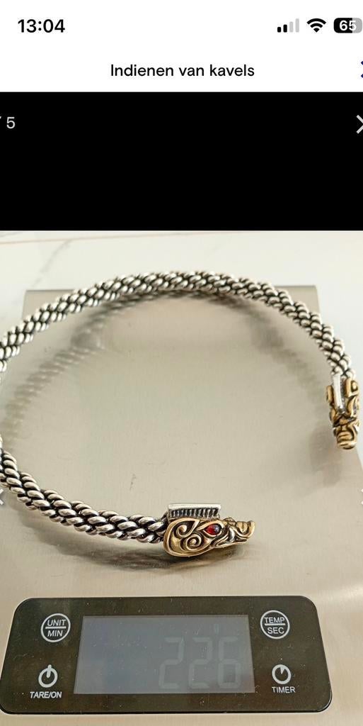 Zilver viking ketting 226 gm, Bijoux, Sacs & Beauté, Bracelets, Enlèvement ou Envoi, Comme neuf, Argent