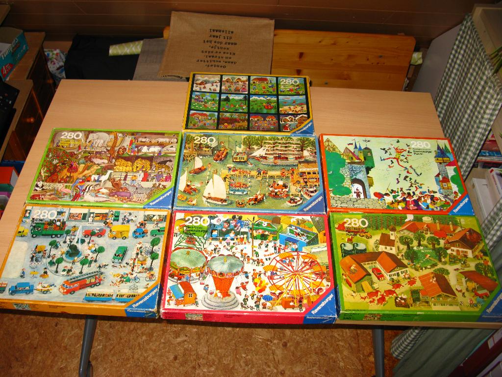 RAVENSBURGER : Puzzels 280 stuks (jaren 80') : 9,50 € stuk, Ophalen of Verzenden, Minder dan 500 stukjes, Gebruikt, Legpuzzel
