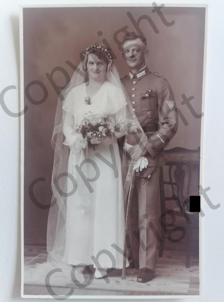 Duitse militaire trouwfotografie, Verzamelen, Militaria | Tweede Wereldoorlog, Overige soorten, Foto of Poster, Ophalen of Verzenden