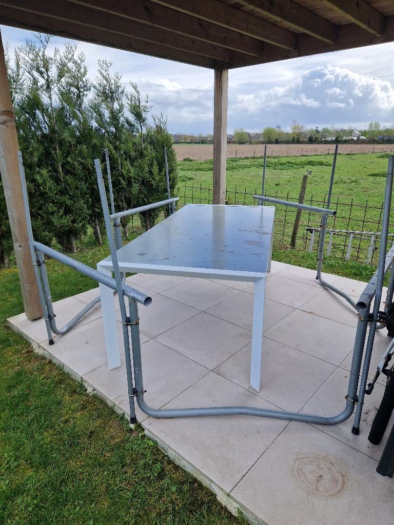 Tuintafel + 8 stoelen, Ophalen, Gebruikt, 8 zitplaatsen, Tuinset