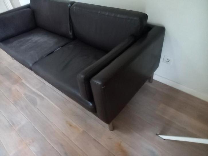 donkerbruine designzetel in kunstleder, Huis en Inrichting, Zetels | Zetels, Ophalen