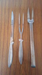Set groot keuken bestek mes 34 cm plus vork 34 en 30 cm., Antiek en Kunst, Ophalen of Verzenden