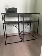 Set 2 bijzettafeltjes, Huis en Inrichting, Ophalen, Zo goed als nieuw, Vierkant, Metaal