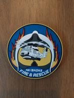 Patch Belgian Air Force 1 Wing BKOKS Fire & Rescue, Verzamelen, Verzenden, Luchtmacht, Embleem of Badge