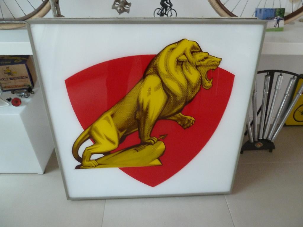 Enseigne lumineuse ancienne CYCLES PEUGEOT vélo ancien, Enlèvement ou Envoi