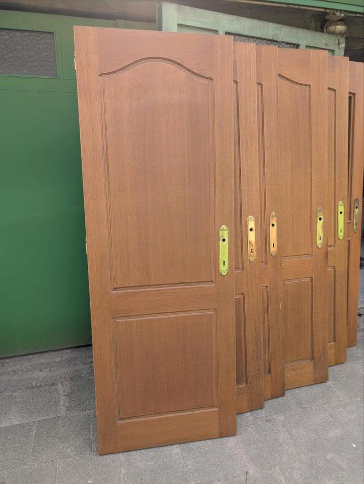 Binnendeuren Massief Eik incl. sloten, scharnieren en klinke, Doe-het-zelf en Bouw, Deuren en Vliegenramen, Zo goed als nieuw
