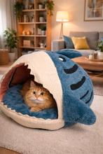 Lit en peluche pour chat en forme de requin, Enlèvement ou Envoi, Neuf, Coton