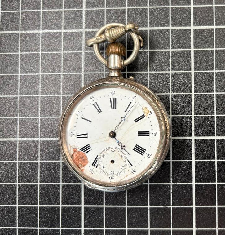 Antiek zakhorloge - 10 juwelen - Voor onderdelen, Handtassen en Accessoires, Horloges | Antiek, Zakhorloge, Zilver, Voor 1900