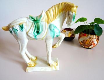 Chinees majolica paardenbeeldje, Sancai glazuur. Jaren '50 beschikbaar voor biedingen