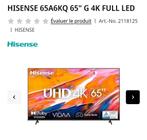 Tv Hisense UHD 4K 65 pouces Prix Fixe, TV, Hi-fi & Vidéo, Télévisions, Smart TV, Enlèvement, LED, Neuf