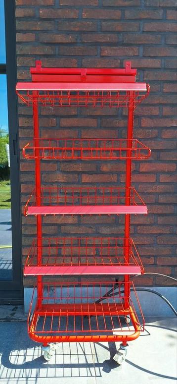 Rood metalen draadrek, Huis en Inrichting, Ophalen, Gebruikt
