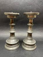 Antiek tinen Kandelaars/Kaarshouders, Ophalen of Verzenden