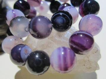 Armband tijgeroog paarse agaat kralenarmband 8 mm  beschikbaar voor biedingen