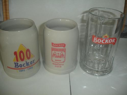 Bierpot Bockor 100 jaar - Massacantus en in glas 0,5l., Verzamelen, Biermerken, Zo goed als nieuw, Pul(len), Overige merken, Ophalen of Verzenden