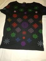 Leuke t-shirt van Desigual Maat M, Comme neuf, Manches courtes, Noir, Taille 38/40 (M)