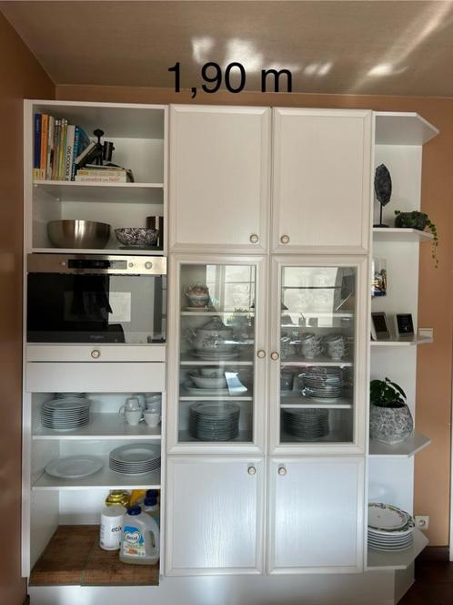 Witte tweedehands keuken, Huis en Inrichting, Keuken | Complete keukens, Gebruikt, Hoekkeuken, Wit, Graniet of Steen, Ophalen
