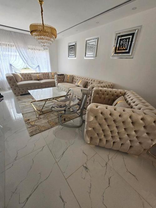 Luxueuze 3,3,1 zetels + salontafel - eettafel en 6 stoelen!, Huis en Inrichting, Zetels | Complete zithoeken, Ophalen