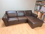 zetel met chaise longue, leder, Ophalen, Gebruikt, Driepersoons, Leer