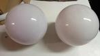 2 witte glazen bollen voor lamp, Antiek en Kunst, Ophalen