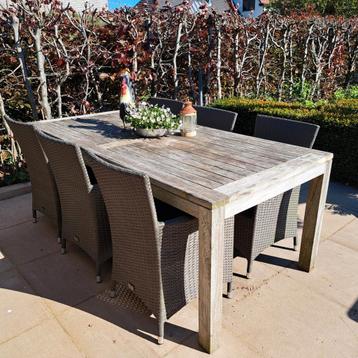 Tuinset, tafel met 6 stoelen. Bois Le Duc, Tuin en Terras, Ophalen, Gebruikt, Tuinset