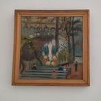 Naïeve kunstschilderij. lourdes, Antiek en Kunst, Ophalen of Verzenden