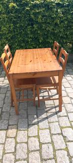 Houten ikea tafel met 4 stoelen, Maison & Meubles, Salles à manger complètes, Utilisé, Enlèvement ou Envoi
