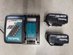 2 x Makita 18V LXT accu + lader (18 V, 3.0 Ah), Ophalen of Verzenden, Gebruikt