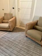 Design rotan zetels met kussens – in zeer goede staat, Huis en Inrichting, Zetels | Zetels, Ophalen, Zo goed als nieuw