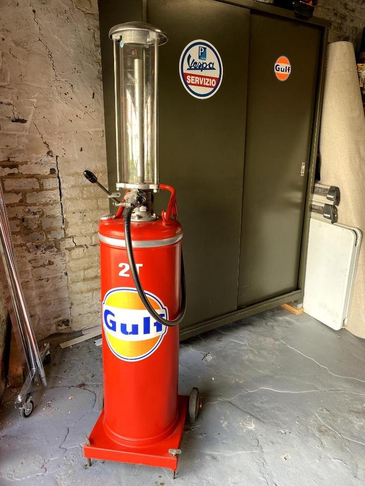 Ancienne pompe à essence 2 temps Gulf, Verzamelen, Merken en Reclamevoorwerpen, Gebruikt, Overige typen, Ophalen