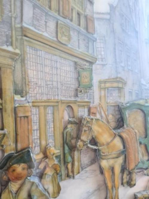 2x 3D - Litho Anton Pieck (1895 – 1987), Antiek en Kunst, Kunst | Tekeningen en Fotografie, Ophalen
