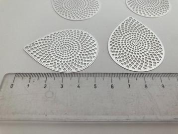 Hanger filigraan 55x40mm mat zilver - 4 stuks beschikbaar voor biedingen