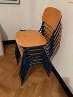 6 Vintage School Chairs, Huis en Inrichting, Ophalen, Gebruikt