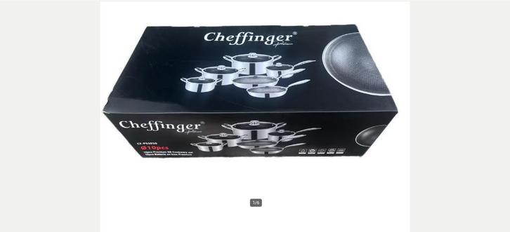 Cheffinger Kookgerei set van 10 roestvrij staal, Huis en Inrichting, Keuken | Potten en Pannen, Nieuw, Pannenset, Overige materialen