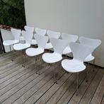 10 witte geaderde stoelen van Arne Jacobsen Fritz Hansen, Ophalen