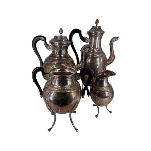 Empire-stijlset: koffiepot, theepot, suikerpot, Antiek en Kunst, Antiek | Zilver en Goud, Zilver, Ophalen of Verzenden