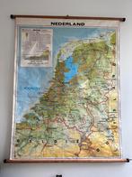 Vintage oude schoolkaart Nederland, Antiek en Kunst, Antiek | Schoolplaten, Ophalen of Verzenden