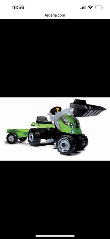 Smoby groene kindertractor met schop en kar. beschikbaar voor biedingen