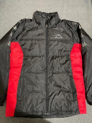 Kappa Puffer Jacket – Black & Red – Size M beschikbaar voor biedingen