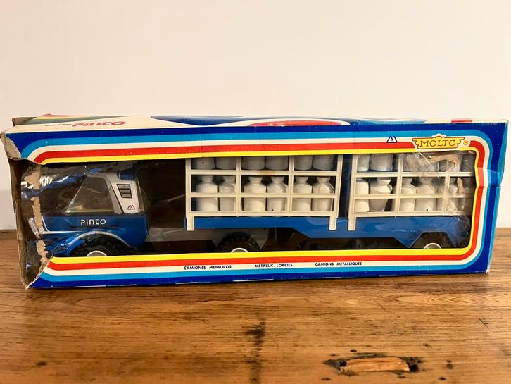 Camion laitier PINTO vintage Molto avec boîte d’origine, Verzamelen, Poppetjes en Figuurtjes, Zo goed als nieuw, Ophalen of Verzenden