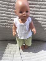 Babyborn: Koopje 21: Nieuw wit topje met groen broekje, Ophalen of Verzenden, Nieuw, Babypop