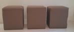 Leren hocker in taupe, Ophalen, Leer