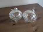 2 Boules de Noël Goodwill, en verre transparent irisé., Envoi, Comme neuf