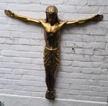 Groot bronzen Corpus Christi, 90 x 82 x 13 cm, 26 kg, 40/50s beschikbaar voor biedingen