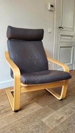 Lederen Ikea Poäng fauteuil, Comme neuf, Enlèvement