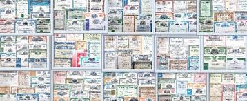 Groot lot verzameling +140 verschillende oude waardepapieren beschikbaar voor biedingen