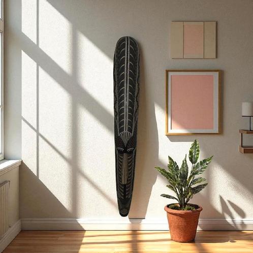 Te koop: Decoratieve houten masker – 100 cm – €35, Huis en Inrichting, Woonaccessoires | Wanddecoraties, Zo goed als nieuw, Ophalen of Verzenden