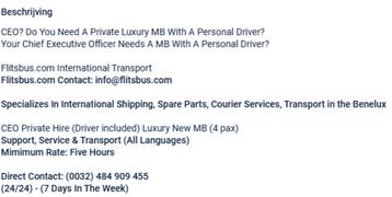CEO? Do You Need A Private Luxury MB With A Personal Driver? beschikbaar voor biedingen